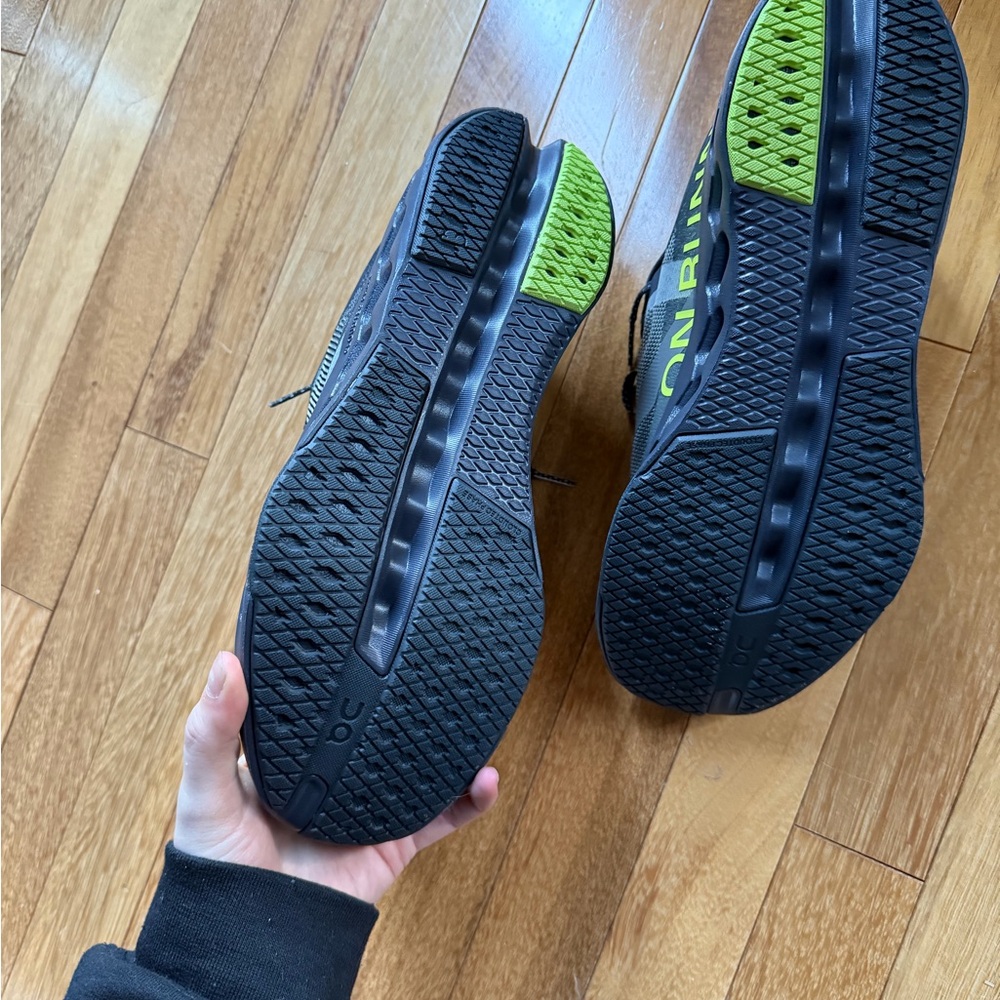 On Cloud Surfer Next Women’s Athletic Sneakers - Black with Subtle Lime Accents - Picture 5 of 6